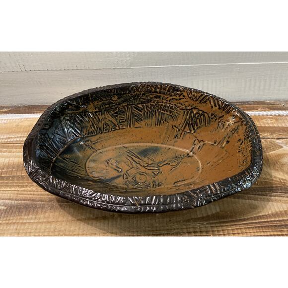 Studio Art Pottery Bowl Signed Robert Klander Glazed Serving Decorative Brown - Picture 4 of 12